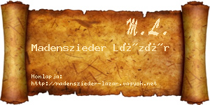 Madenszieder Lázár névjegykártya